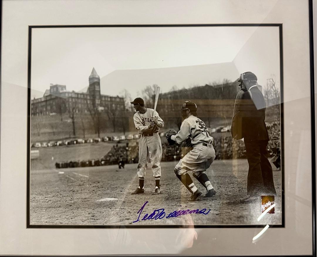 Ted Williams signed, framed 11x14 First at Bat Photo - Williams COA